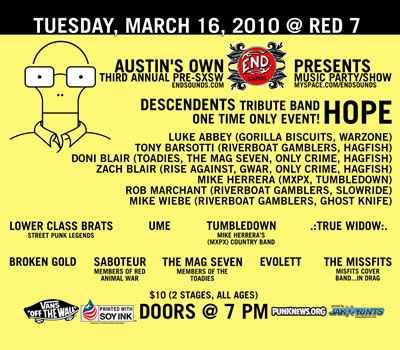 End Sounds' Third Annual Pre-SXSW Music Show/Party - HOPE (Descendents Tribute Band)